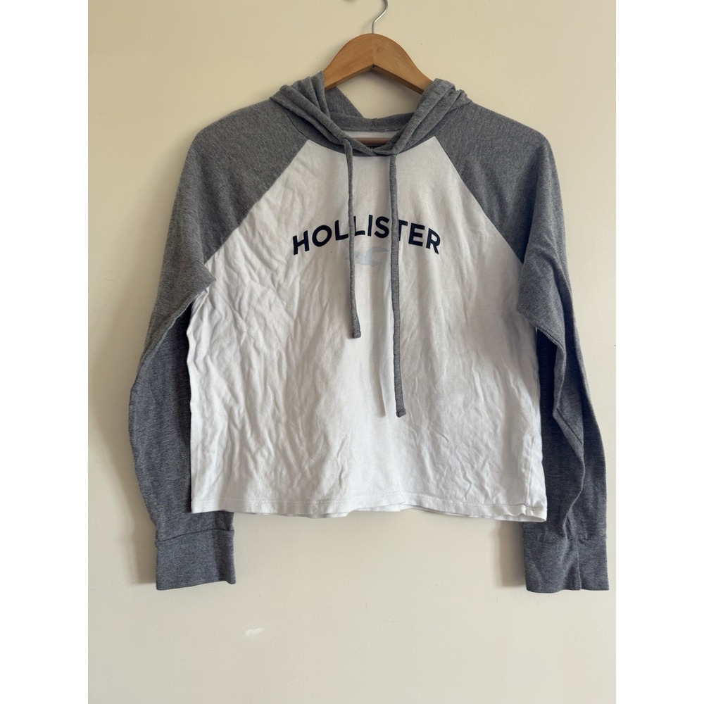 Hollister Cropped Hoodie Tee Tshirt Long Sleeves Women's Small
